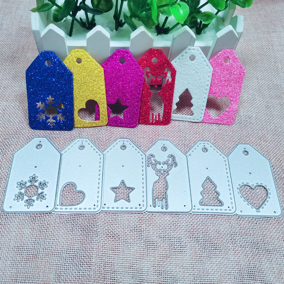 Vianočné značky Štítky kov Cutting Die Šablóna Šablóna pre DIY Embosing papier Photo album Card výroba jelene snehové vločky výrezy