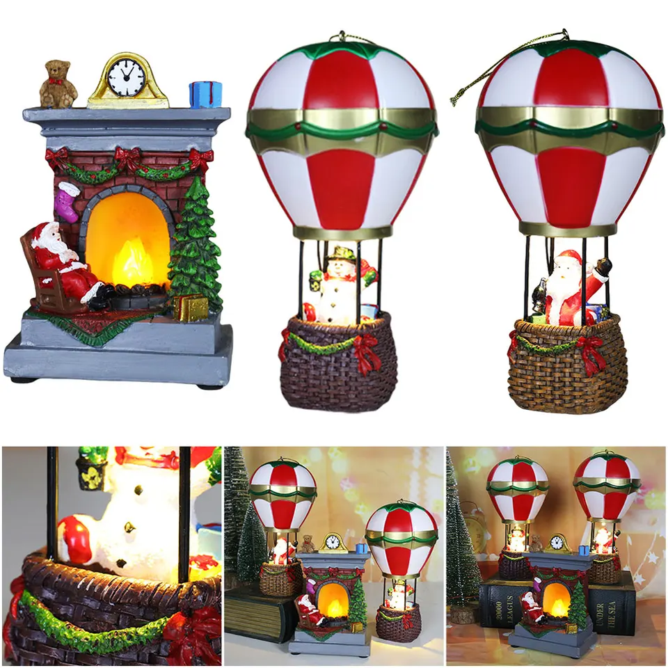Vianočné žiariace ozdoby Santa pri krbe/Snowman/Santa Claus vianočný stôl lampa lampa vnútorné dekorácie pre domov