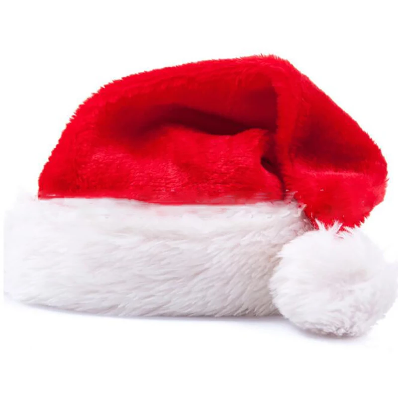Vianočný klobúk vianočný plyšový klobúk Santa Claus Red Krátke plyšové klobúky Merry Christma Decor Darček Nový rok vianočná dekorácia 2024