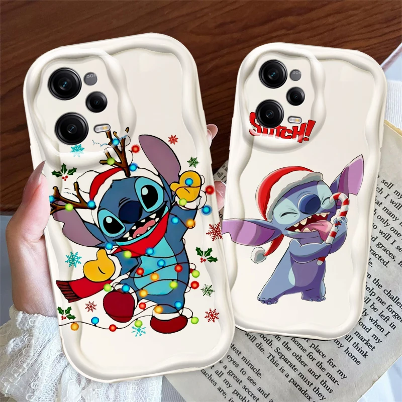 Vianočný steh roztomilý pre Xiaomi Redmi Poznámka 13 12 12S 11S 11 10 9 8 10a 9c 9t Pro Plus 5G Wave Oil Back Telefón puzdro