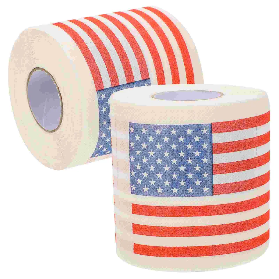 Vianočný toaletný papier Americká vlajka Roll vianočné obrúsky použité pružné drevené dužiny