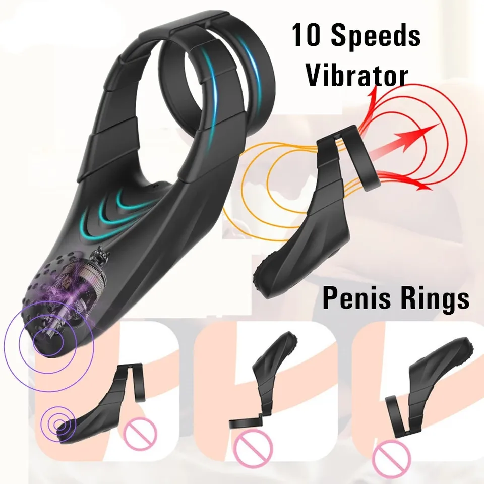 Vibrátory kruhového penisu Oneskorenie ejakulácie Vibrujúce kokring mužské masturbácie Nástroj Erotické výrobky