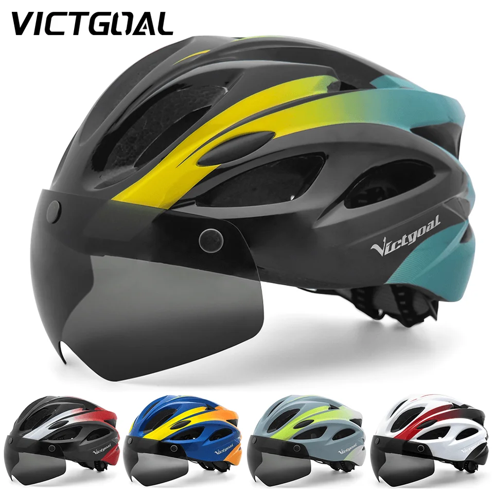 Victgoal Bicycle Helma pre mužov Taillight Magnetické okuliare UV400 Objektív Slnko Cycling Helmet MTB Elektrický skúter Bike Bezpečnosť