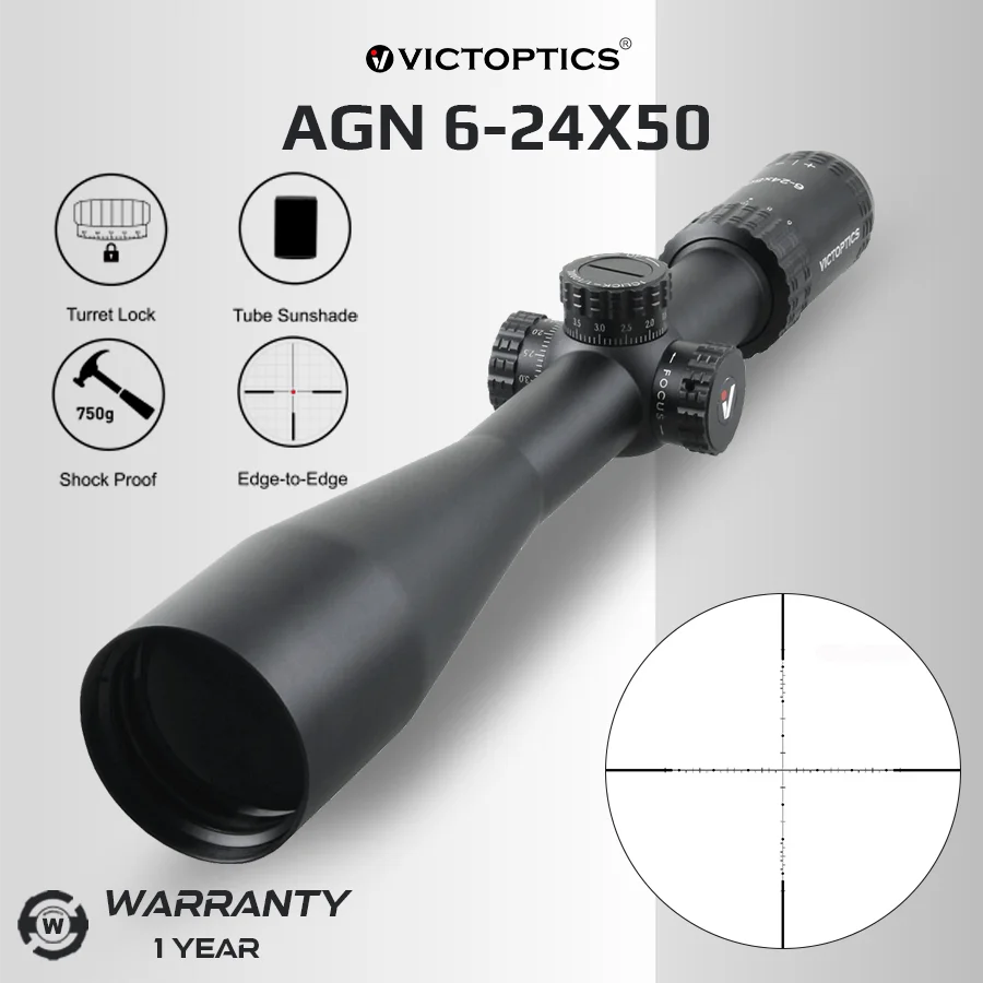 VicToptics 6-24x50 MDL poľovnícky optický rozsah s vežovým zámkom funkcie Puličkové rozsahy zadarmo veľké bočné koleso pre bočné paralaxy