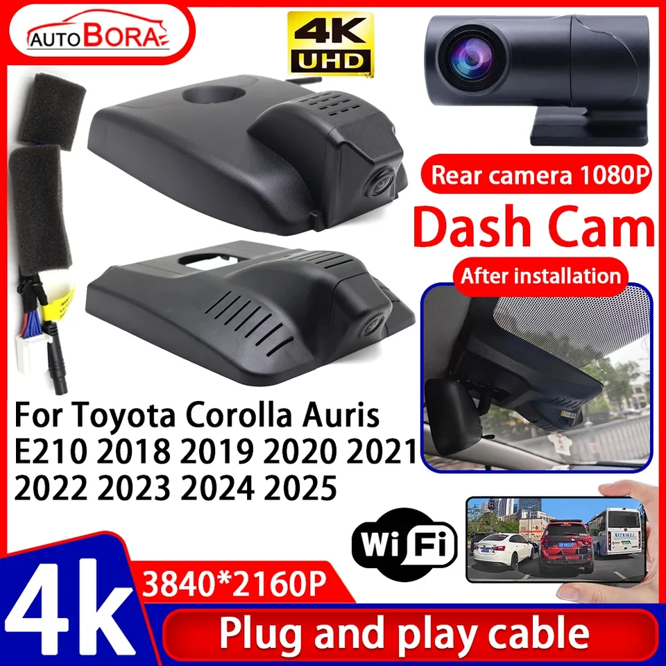 Video rekordér 4K UHD Plug and Play Car DVR Dash Cam pre Toyota Corolla Auris E210 2018 2019 2020 2021 2022 2023 2024 2025