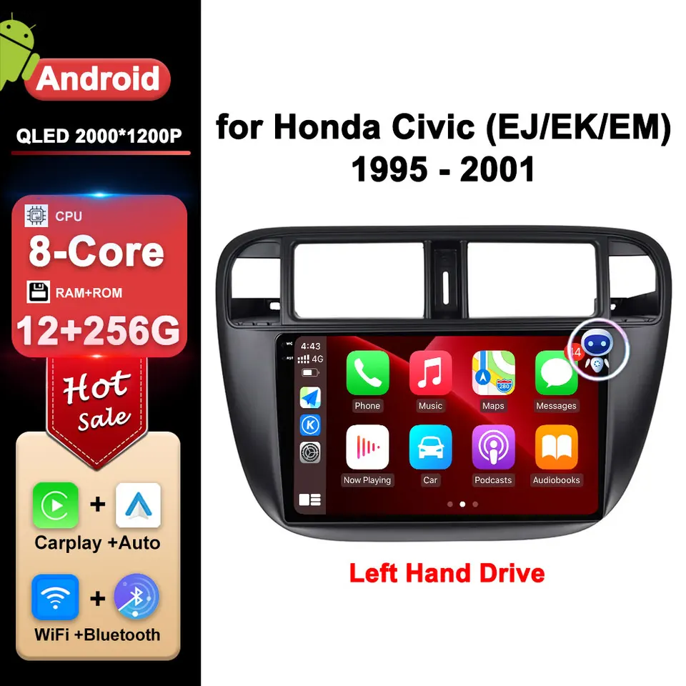 Video z auta Multimediálny hráč DSP Stereo pre Honda Civic (EJ/EK/EM) 1995 - 2001 Android System GPS Navi WiFi IPS Screen Bluetooth