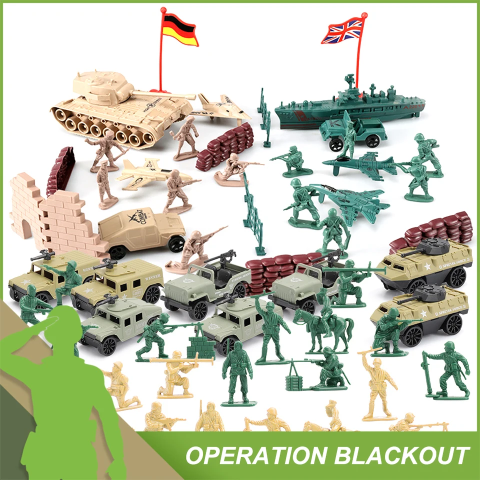Viikondo Army Men Toy Soldier Vojenský hráč Classic WWII nemecký vs UK boj 11 pózuje akčnú postavu modelka Kid Wargame Boy Darček