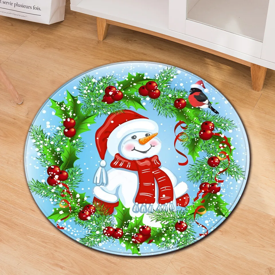 Vikama American Round Crystal Velvet Carpet Domovská spálňa obývacia izba posteľ koberec vianočná dekorácia podlaha podlaha