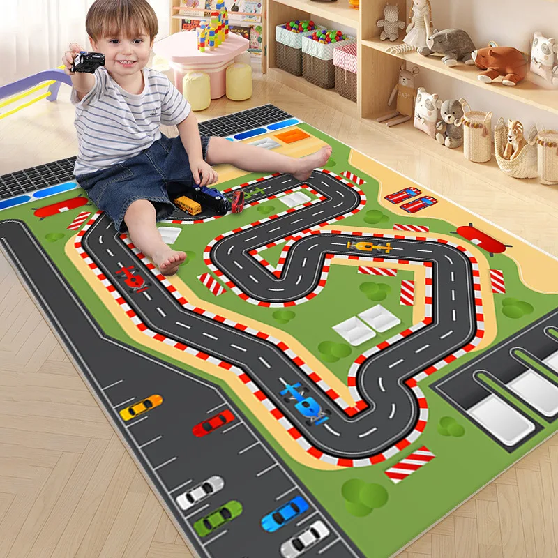 Vikama Cartoon Running Track Parkovisko pre kobercové parkovisko Road Game Floor Mat Household Nesklvina a špinavá podlahová podlaha