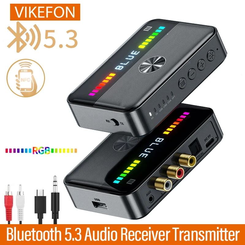 Vikefon DAC Bluetooth 5.3 Audio prijímač Digitálny do analógového prevodníka nízka latencia NFC Lostless Music Wireless Adapter