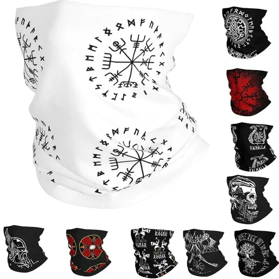 Viking Ragnar Bandana Lothbrok Kryt krk Potlačený nórsky runy maska ​​šál Balaclava Outdoor Sprot pre mužov