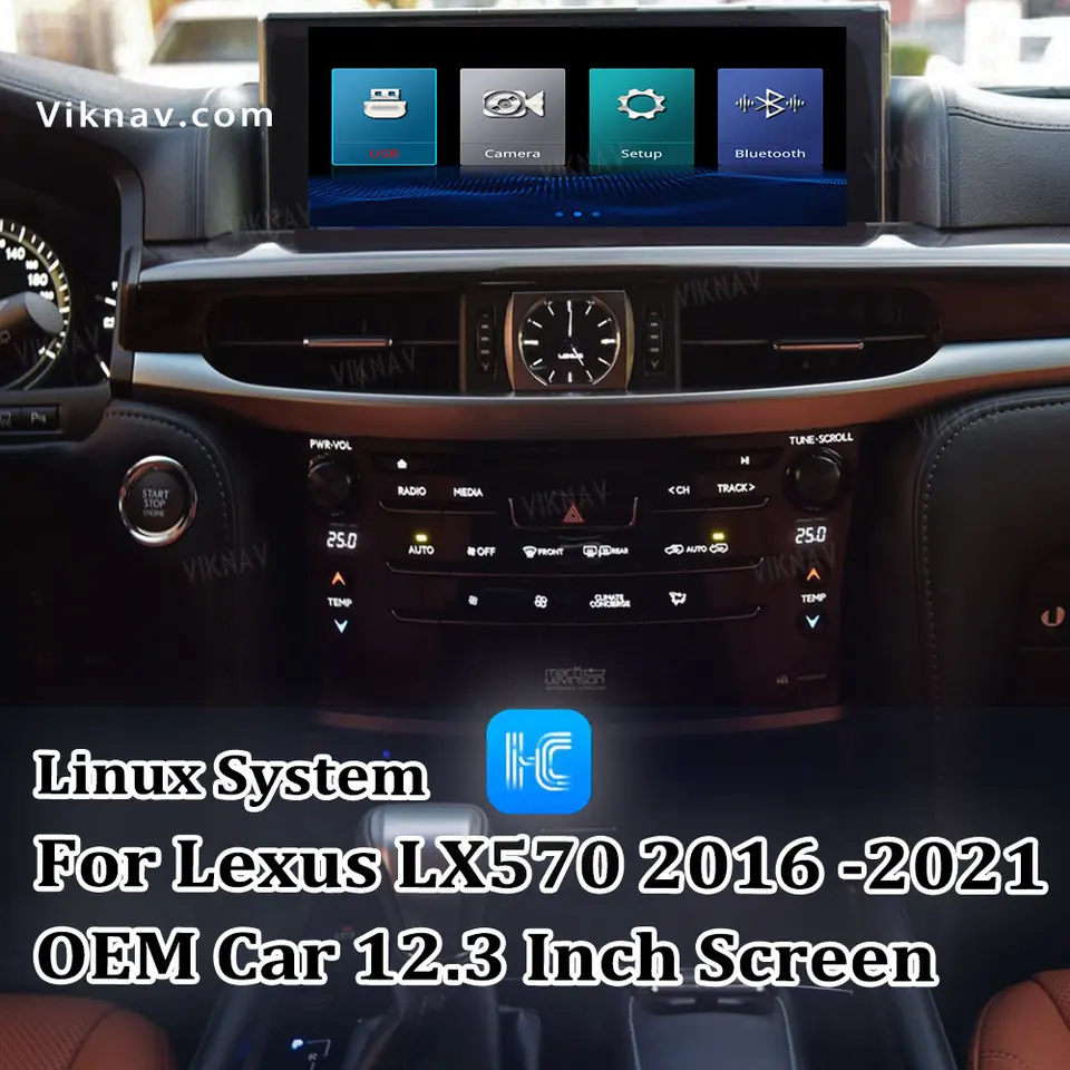 Viknav Fit pre originálne auto 12,3 palca Screen Linux System pre Lexus LX570 2016-2021