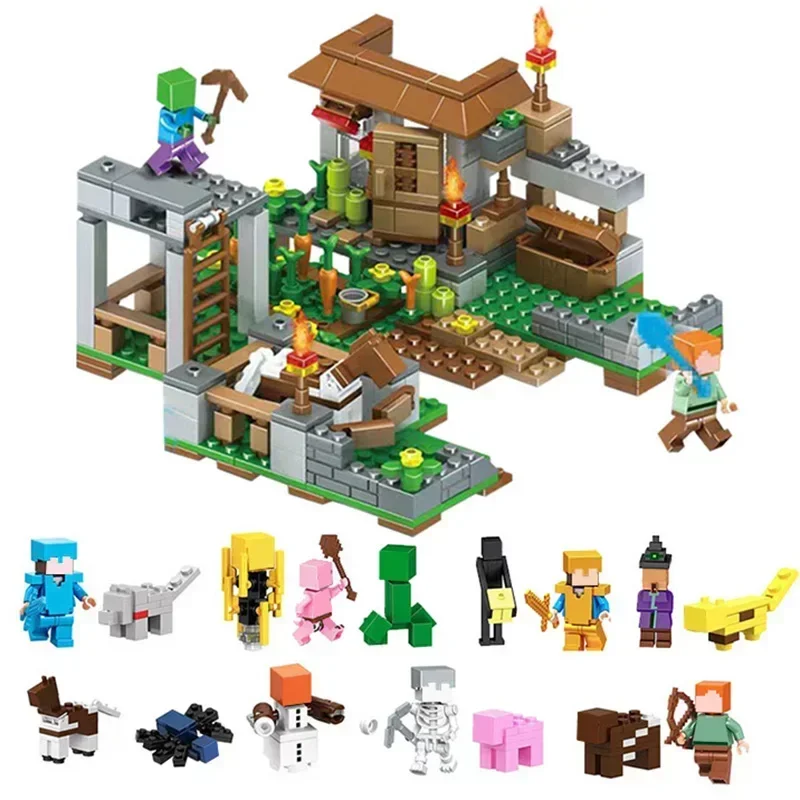Village House War Horse City Steve 16 Akčné figúrky kompatibilné s mojím svetovým dedinským stavebným blokom Hračky Darčeky pre deti