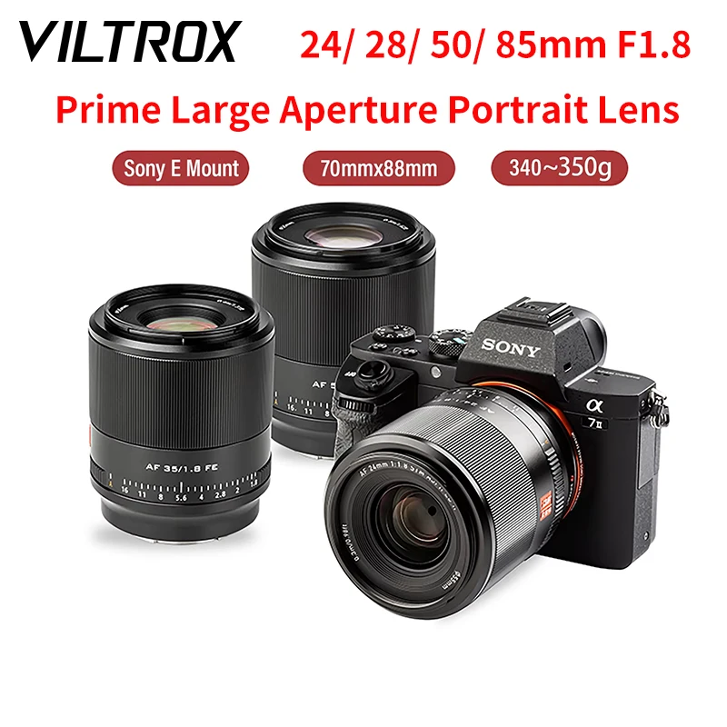 Viltrox 24 mm 28 mm 50 mm 85 mm F1.8 Automatické zaostrenie Full Frame Prime Veľká clona portrét