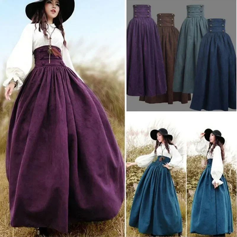 Vinobranie stredoveké renesančné cosplay kostýmy disfraz vikingo mujer sukňa žien halloween karneval šaty na párty veľké hojdačka