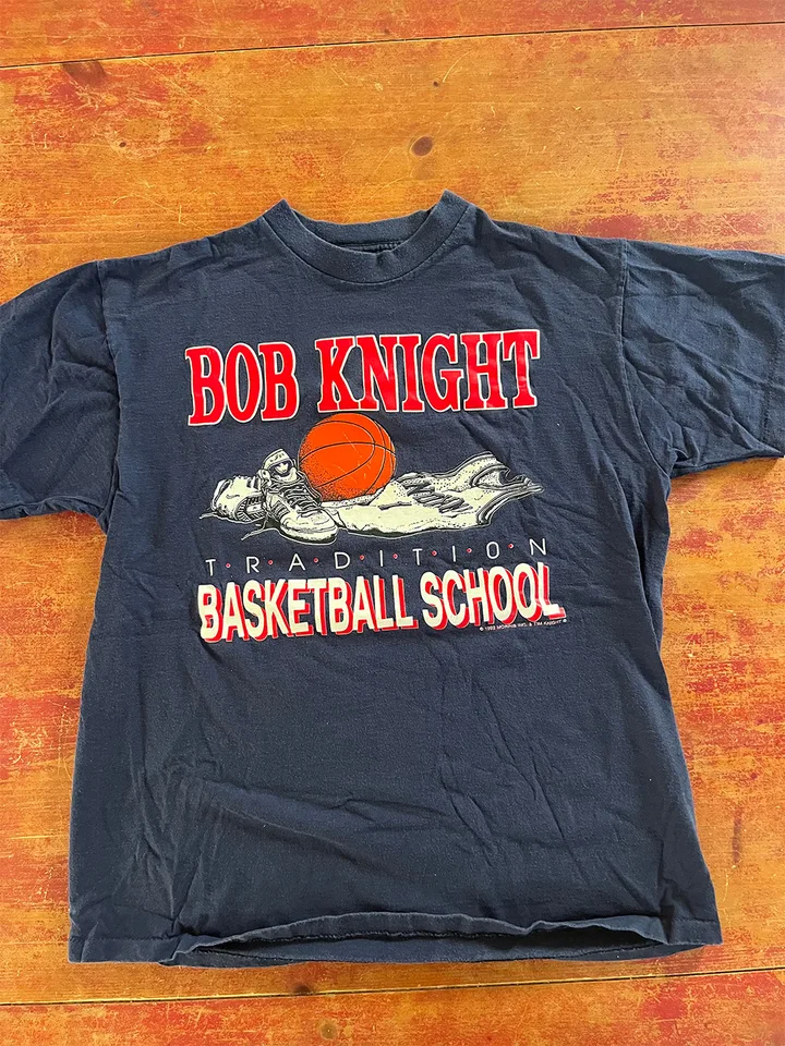 Vintage 80. roky Bob Knight Basketball School T tričko Tee Men S-5XL EE1240