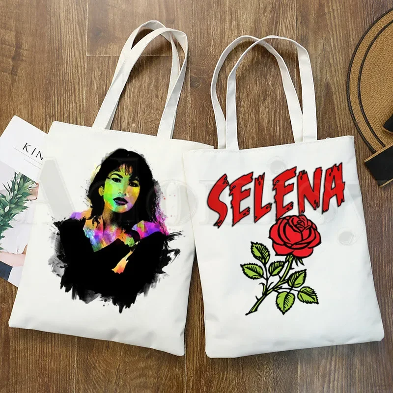 Vintage 90. roky inšpirovaný Selena Quintanilla Trendy kabelky ramenné tašky Príležitostné nákupné dievčatá Kabelka Ženy Elegantné plátno vrecká