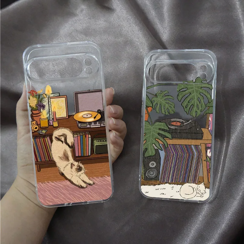 Vintage Art Van Gogh Black Cat Puzdro pre Google Pixel 9 9Pro XL7A 7PRO 6A 6 6PRO 8 8 PRO 5G Soft Clear Covers Fundas Skin Skin