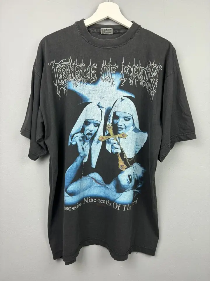 Vintage Cradle of Filth Decadence je cnosť 1998 kovové pásové tričko Veľkosť xl