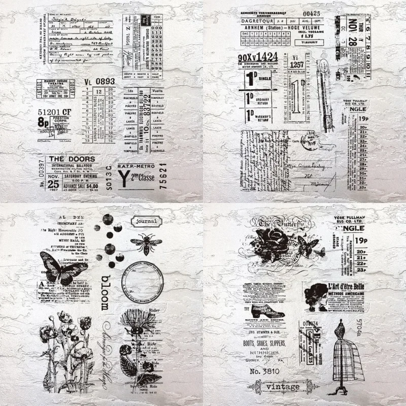 Vintage Digital English Clear Silikone Stamps na výrobu plánovača scrapbookingu na výrobu kariet Plánovač časopisu Transparentná gumová pečiatka