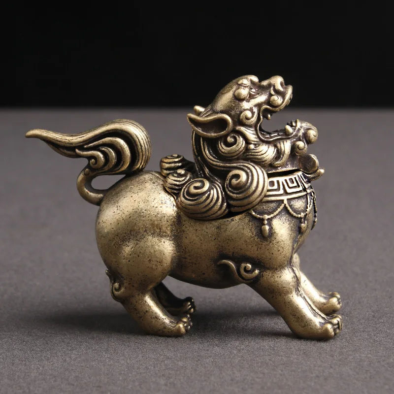 Vintage dizajn medi tibetský štýl Mini bronz Kirin kadidlo horák Cenzer remeslá remese