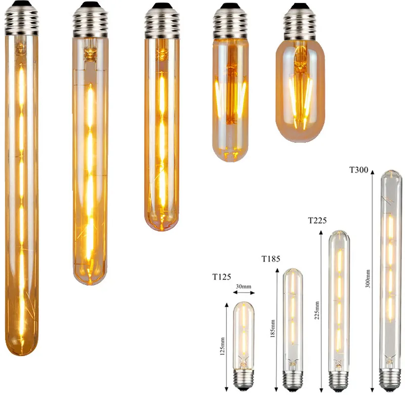 Vintage Edison LED svetlo LAMP T125 T45 T185 T225 T300 LED žiarovka E27 2W 4W 6W 8W 220V Retro Flame Light for Home pre dom