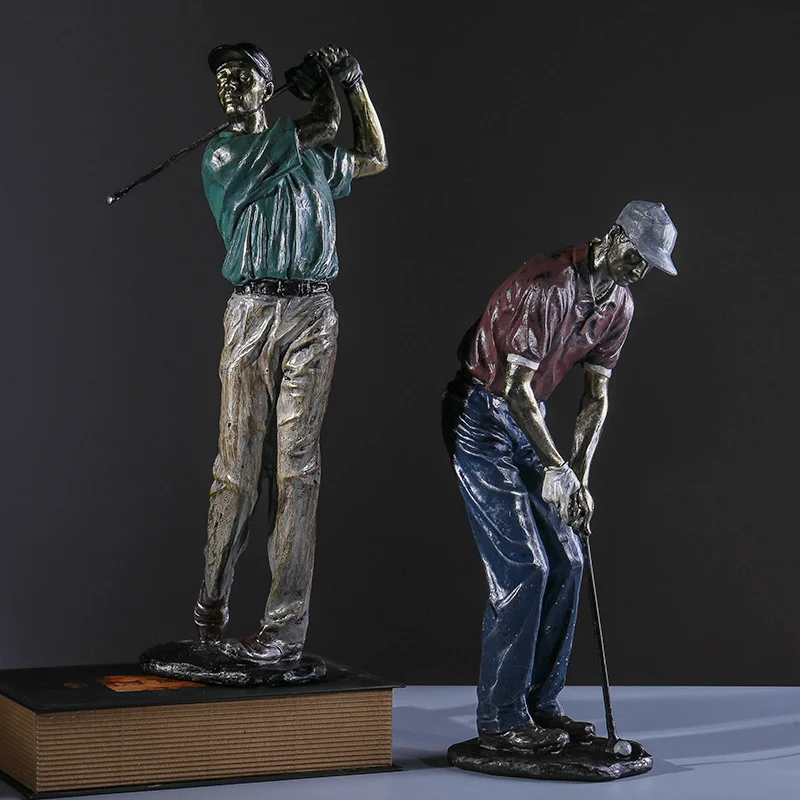 Vintage golfistov figuríny retro souvnir športové remeselníky golfový športovec živici socha domáca kancelária obývacia izba dekorácie darčeky