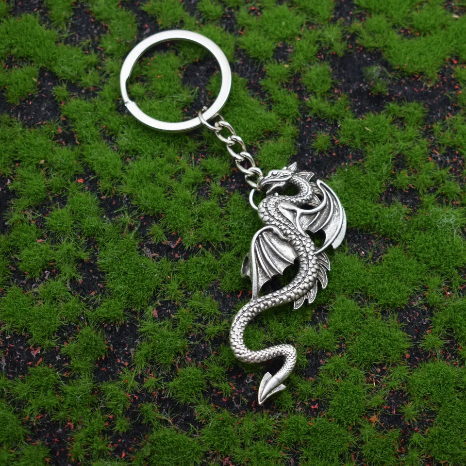 Vintage gotický lietajúci drak dračí keychain peňaženka Pendant sa dá použiť ako kľúčový darček pre kľúče od auta pre priateľov
