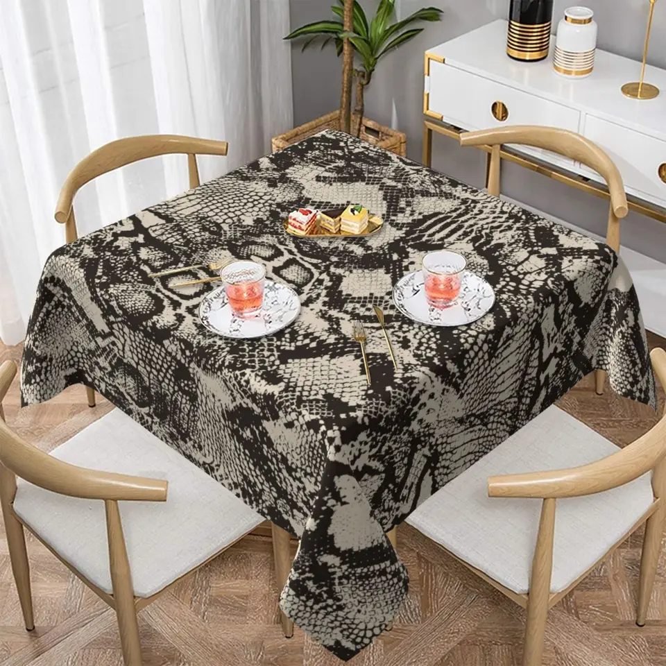 Vintage hadí obrusy hadí pokožka tlačiť zvieracie stôl Cover Kawaii Custom Table Cloth Decorácie pre obývaciu izbu jedáleň