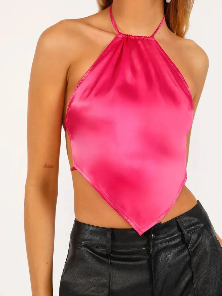 Vintage Halter Triangle Dámske plodiny plodiny horné letné letné bezprostredné kravaty