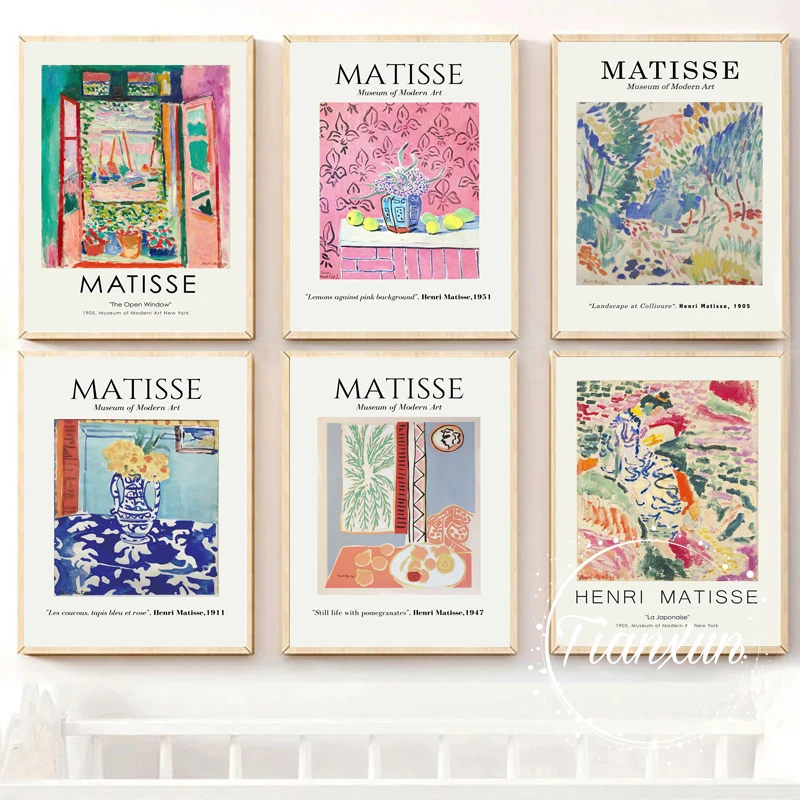 Vintage Henri Matisse Retro Plagáty a výtlačky Abstrakt krajiny nástenné umenie Canvas Obrázky pre obývaciu izbu Domovod