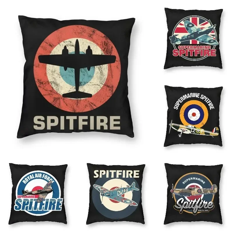 Vintage Jet Fighter Shootp Shooting Pilot Pilot Pilot pohovka vankúšový kryt RAF Fighter WW2 WAR WAR SPITFIRE vankúš v vankúšu dekorácia spálne