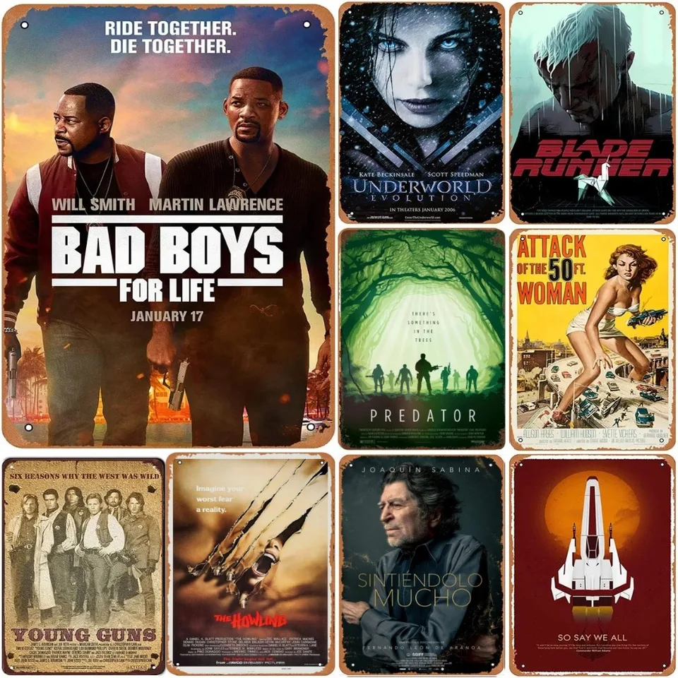 Vintage kovové plechové znaky klasický film Bad Boys For Life Plagáty taniere nástenné dekorácie pre domáce filmy