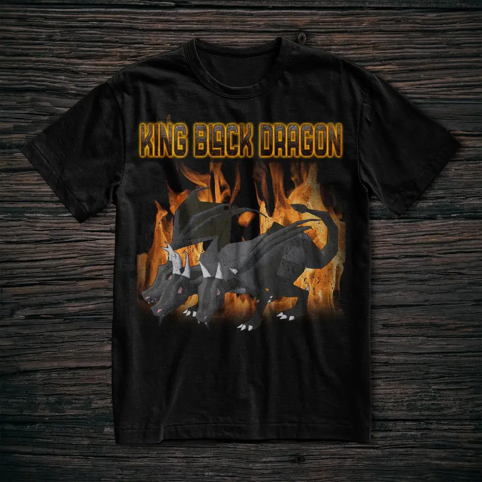 Vintage kráľ čierny drak osrs kbd t tričko