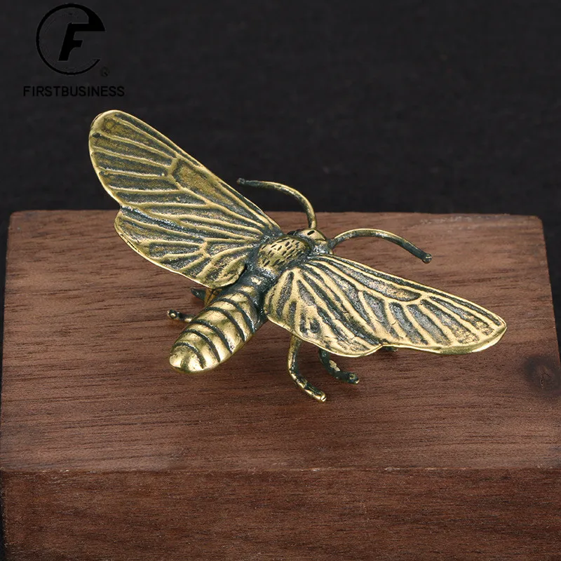 Vintage mosadzný zvierat Dragonfly figuríny Miniatúry Funny Desktop Ornament Domáce dekorácie remeselnícke remese