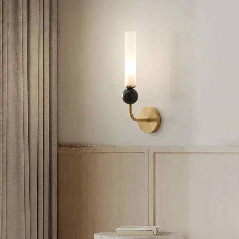 Vintage mramorová nástenná lampa obývacia izba veranda Bedsde retro nástenné svetlo hotel shop reštaurácia Street Wall lampa domov dekorácia