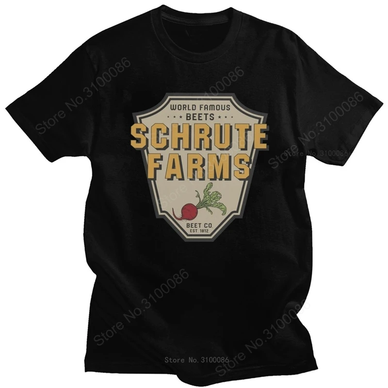 Vintage muž Dwight Schrute Farms T košeľa s krátkym rukávom bavlnené tričko Classic Casual the Office TV show USA Tee Slim Fit oblečenie
