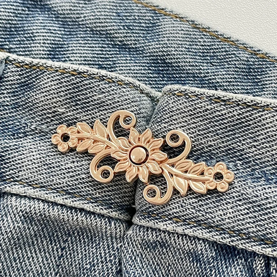 Vintage nastaviteľné odnímateľné gombíky utiahnutie pásový klip kovový cheongsam upevňovacia spona sukne nohavice DIY oblečenie doplnky