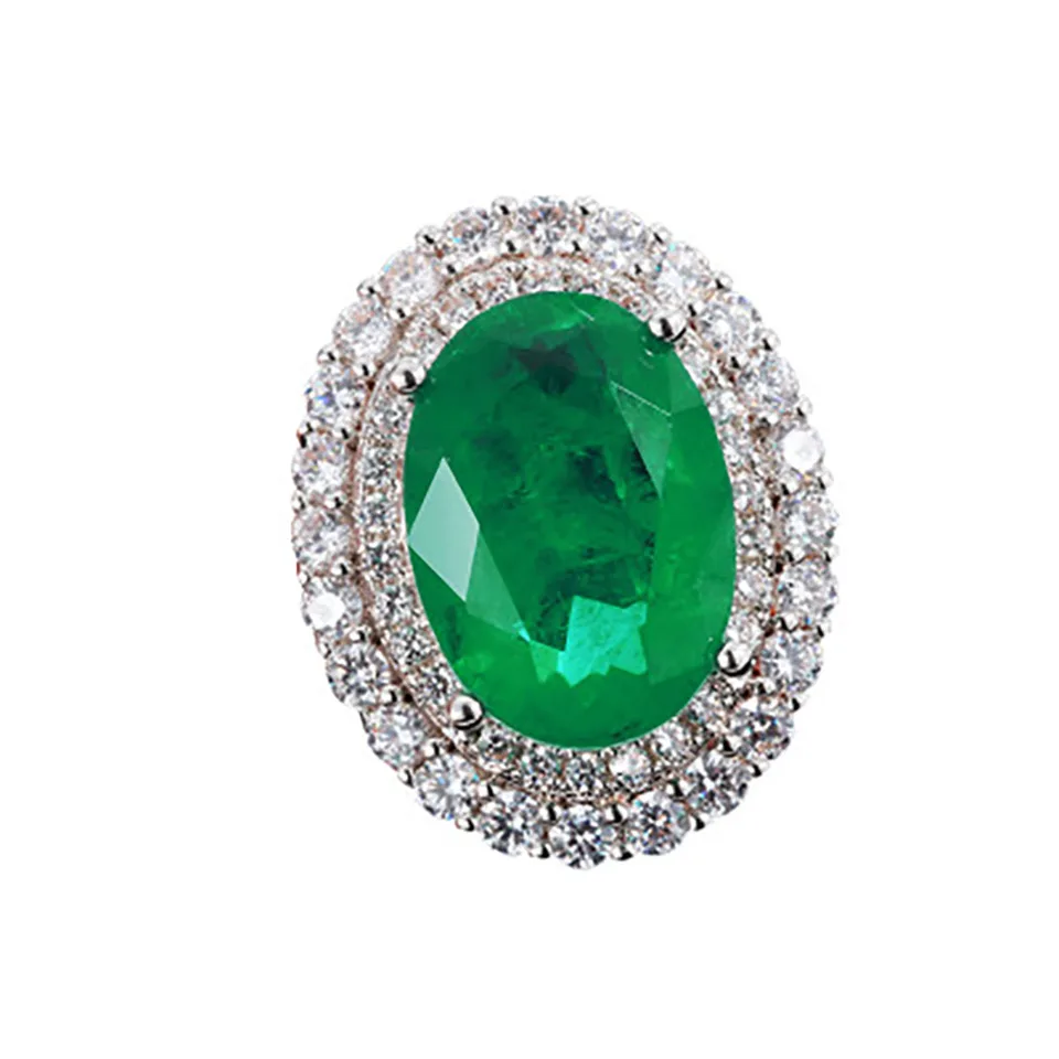 Vintage Oval 10*14mm Ruby Topaz Emerald Svadobná angažovanosť Vysoké uhlíkové diamanty Ring Darčeky Kvalitné šperky pre ženy