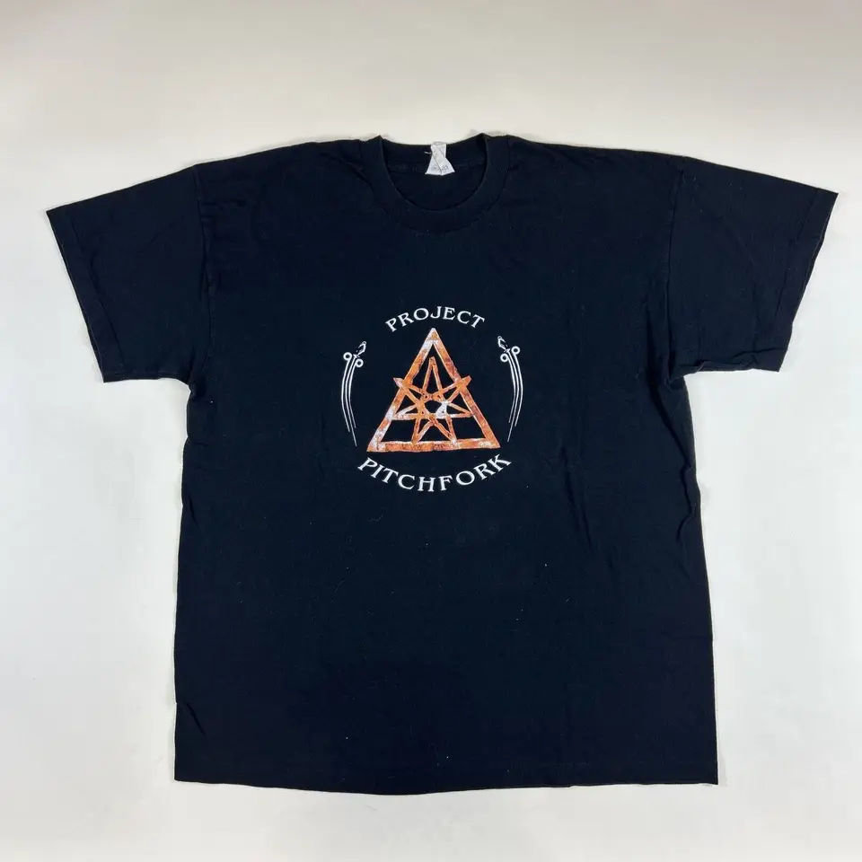 Vintage projekt Pitchfork T tričko poškriabajte moju veľkosť chrbta xl