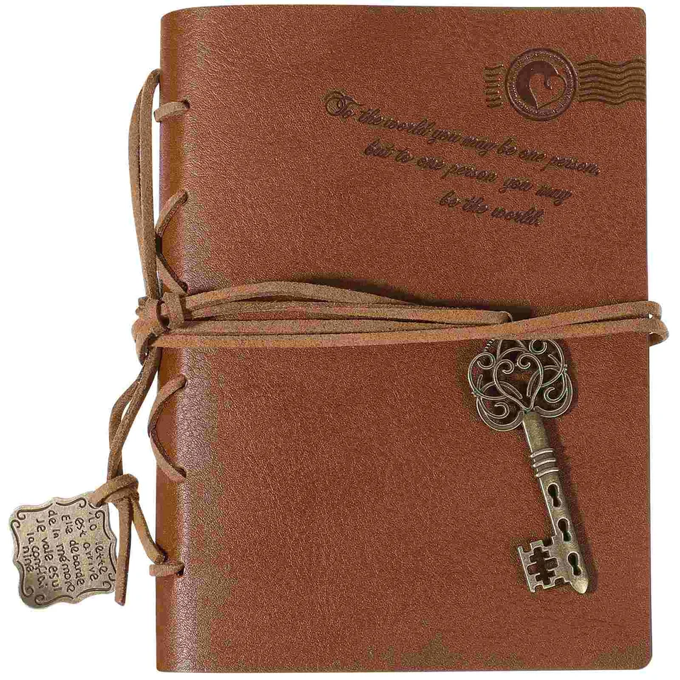 Vintage prázdny denník notebook PU krycie podložky Hardcover Travel Diary Miss