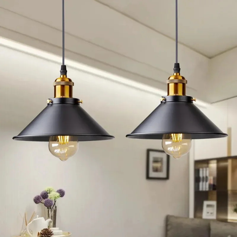 Vintage prívesné lampy podkrovie odpruženie lustre Svetlo E27 Retro zavesenie lesk železná lampa pre kuchyňu do kuchyne