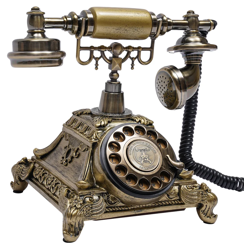 Vintage rotačný telefón dekoratívny číselník telefón Antique štýl Domáca dekorácia pevná linka dekoratívny telefón