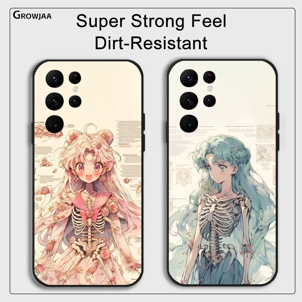 Vintage S-Saillor Moon Puzdet pre Samsung Galaxy S24 Ultra S22 S23 Ultra S21 S20 5G Protect Silikone TPU Funda