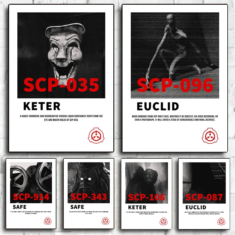 Vintage SCP Foundation 035 049 096 Nadprirodzené abnormálne fenoménové plagáty plátno maľba nástenné umenie pre obývaciu izbu Domovod