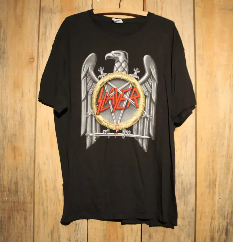 Vintage Slayer Eagle Logo Rock Band Concert Tour Merch Tričko