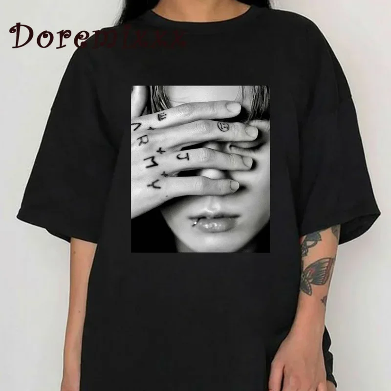 Vintage T tričko Jungkook Graphic Tee Unisex Tops Gothic Man's Dámske tričko Kpop estetické goth módne streetwear