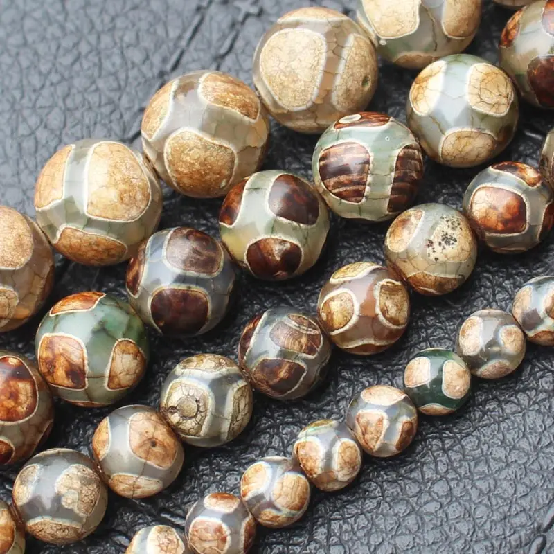 Vintage Tibet Football Pattern Dzi Achate Round Round Grouls znamená želanie pre dlhý život, pre výrobu šperkov, môže zmiešaný veľkoobchod!