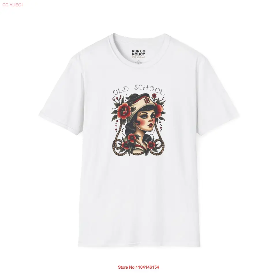 Vintage tradičný americký tetovací štýl Pin Up Sailor Graphic Softstyle T tričko Flash starý škola darček