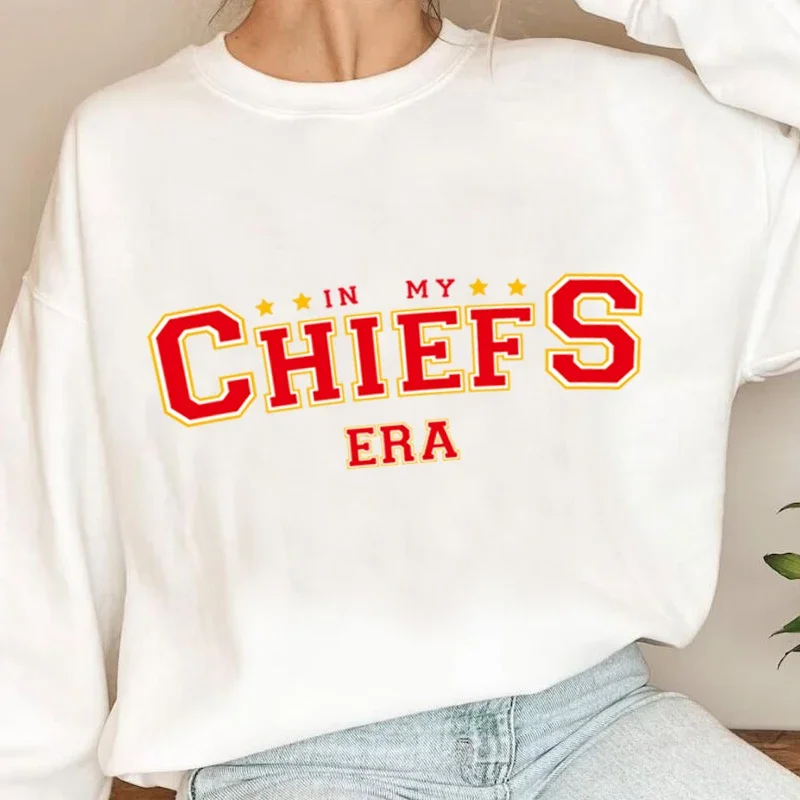 Vintage v mojej mikine šéf kc éry Travis Kelce Graphic mikina Príležitostná unisex bavlnená pullover